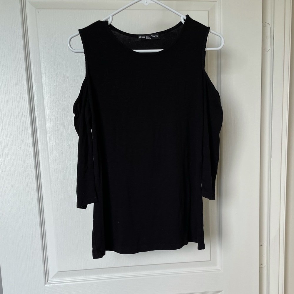 Black off-the-shoulder top
